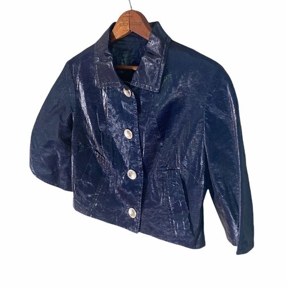 Vintage Carlisle Cropped Metallic Buttoned Jacket - Picture 3 of 7